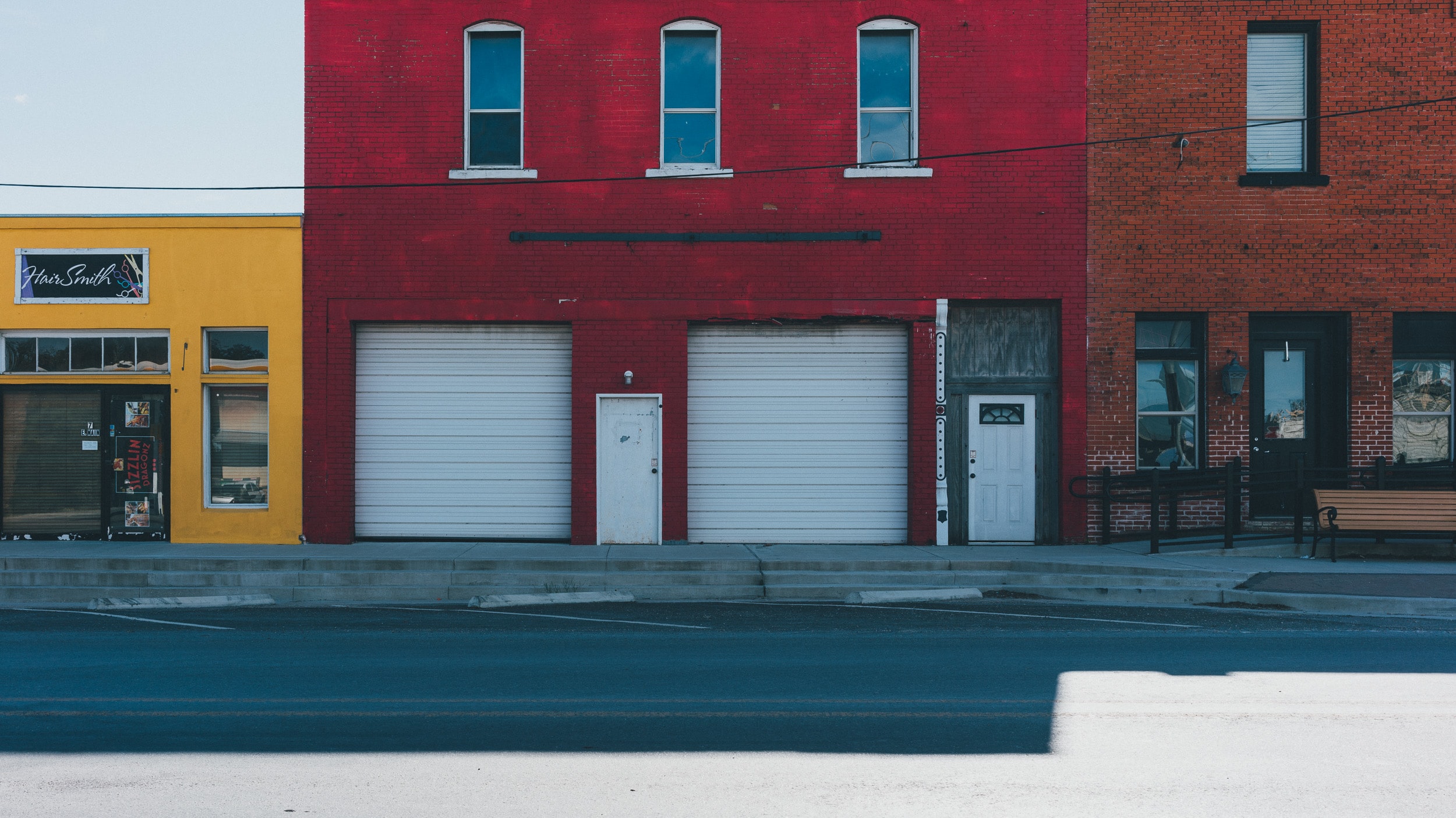 row of buildings